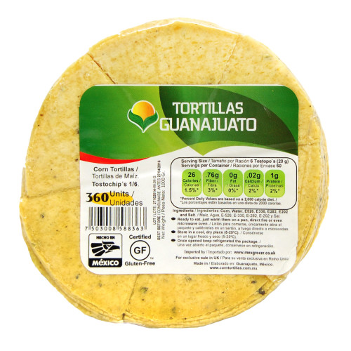 Pre Cut Yellow Corn Tortilla for Frying 15cm 1KG